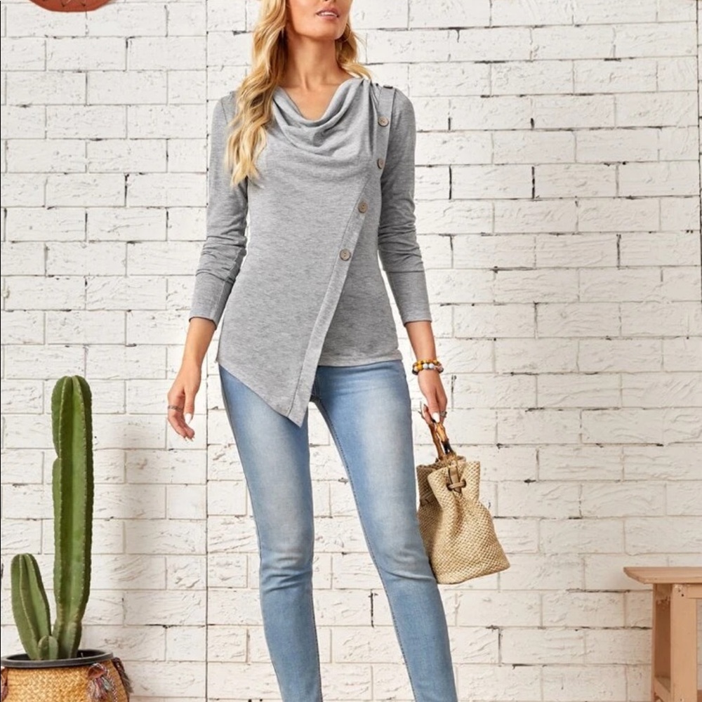 Boho black button detail blouse - Picture 8 of 14